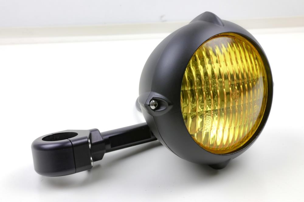 Preview: CNC aluminium bracket & additional Vintage headlight for side frame mounting