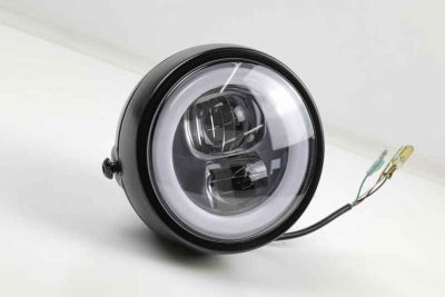 LED headlight Daytona 4 3/4 inch black matt, side mounting