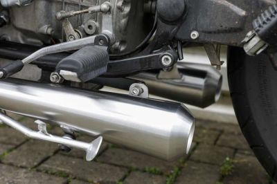 BMW R65 Monolever Bobber short 2-2 exhaust with ABE