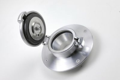Tankdeckel Monza für BMW K75/100/1100 Modelle inklusive Adapter in Alu gebürstet