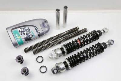 Suspension kit fork springs + preload adjuster + gas pressure absorber 330mm +/-5mm
