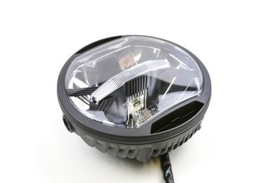 LED main headlights 6 1/2 inch black, side mounting
