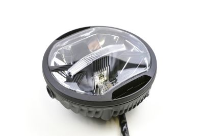 LED Hauptscheinwerfer 6 1/2 Zoll schwarz,  seitliche Befestigung