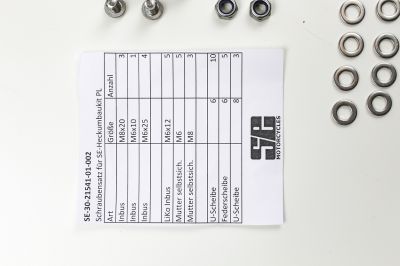 Stainless steel screw set for SE rear conversion kit BMW Paralever