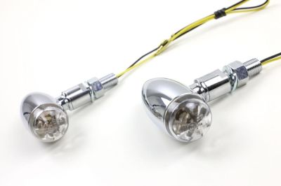 LED-Blinker MICRO-BULLET getöntes Glas chrom