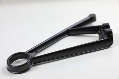 Powder coating exhaust holder in black for RnineT
