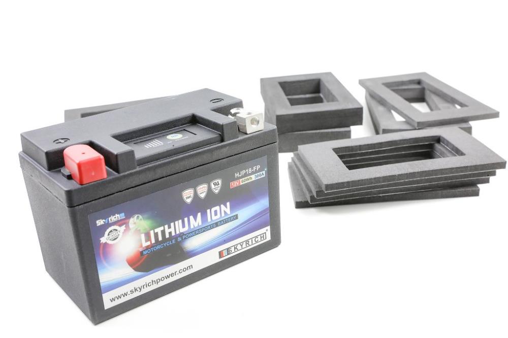 Lithium-Ionen-Batterie JMT HJTX30-FP, 12 V 8 Ah, universal 4 Kontakte, DIN  53030 + Ladegerät, 12 Volt Lithium Batterien, Lithium Batterien, Batterien