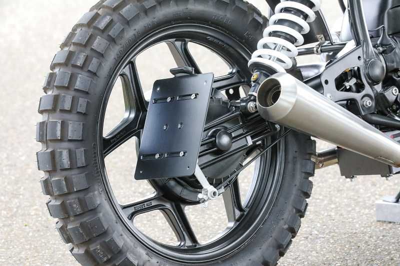 BMW R65 R80 R100 Monolver Twinshock license plate holder at the side with TÜV certificate