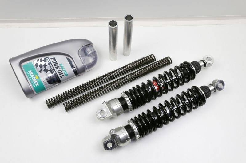 Suspension kit fork springs + gas shock absorber 330mm +/-5mm