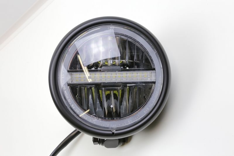LED-Scheinwerfer Pecos 5 3/4 Zoll schwarz matt, seitliche Befestigung