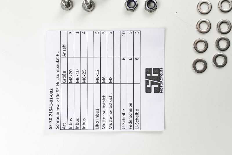 Stainless steel screw set for SE rear conversion kit BMW Paralever