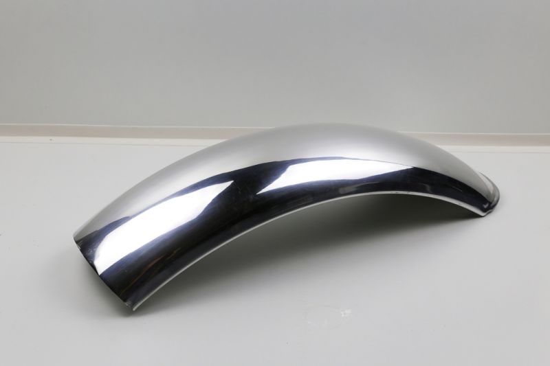 Aluminium rear fender polished, length 520mm, width 145mm