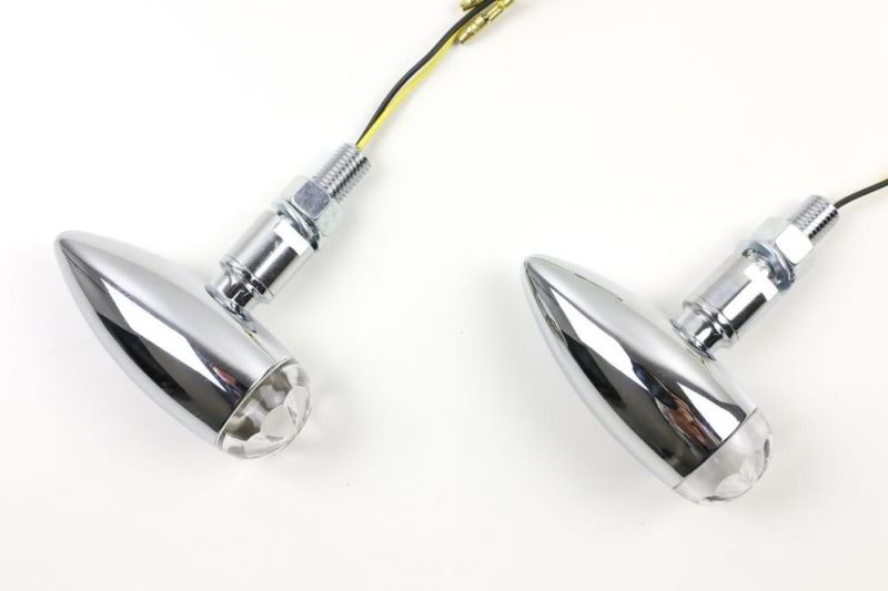 LED-Blinker MICRO-BULLET getöntes Glas chrom