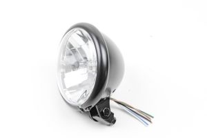 Scheinwerfer Bates 5 3/4 Zoll H4 Klarglas schwarz matt, Befestigung unten