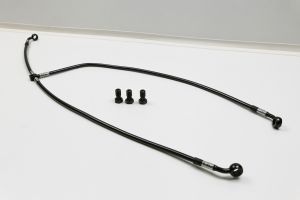 Bremsleitungskit Stahlflex Gesamtlänge 800 mm schwarz inklusive 3x Hohlschraube M10x1