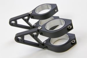 CNC aluminium lamp holder set for 35-37 mm diameter, black